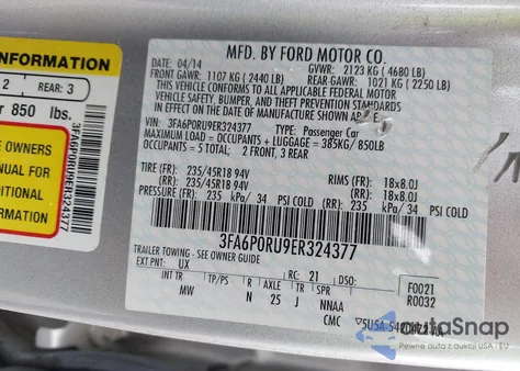 2014 Ford Fusion Hybrid Titanium из США, поврежденный, VIN 3FA6P0RU9ER324377